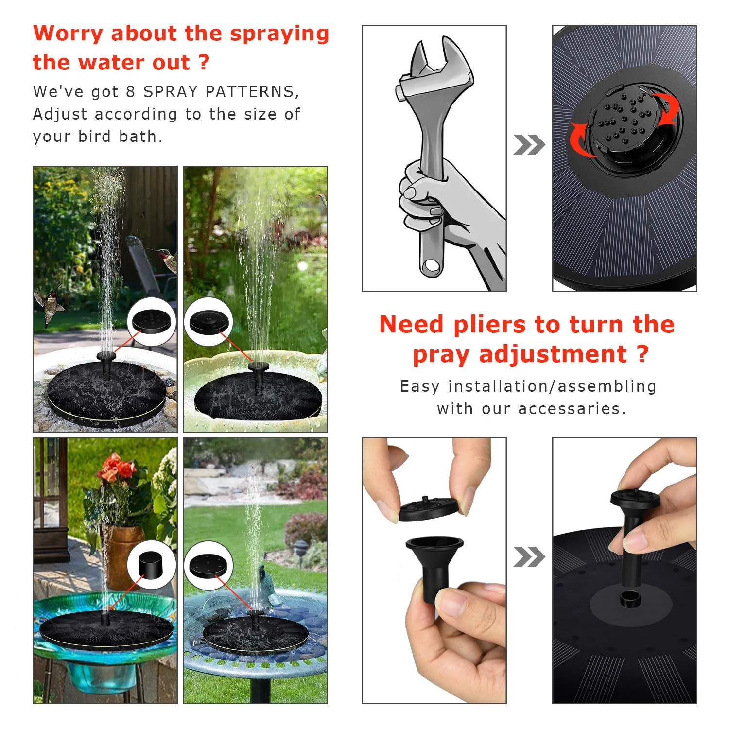 🎁Best Mother's Day Gift Of 2023🎁 - Solar outdoor fountain-The perfect garden decoration - Image 8