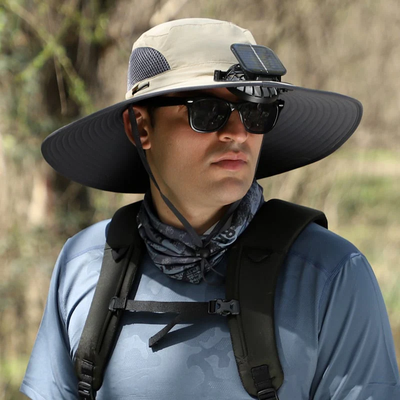 🔥Wide Brim Solar Fan Outdoor Fishing Hat-Solar & USB Charging - Image 5