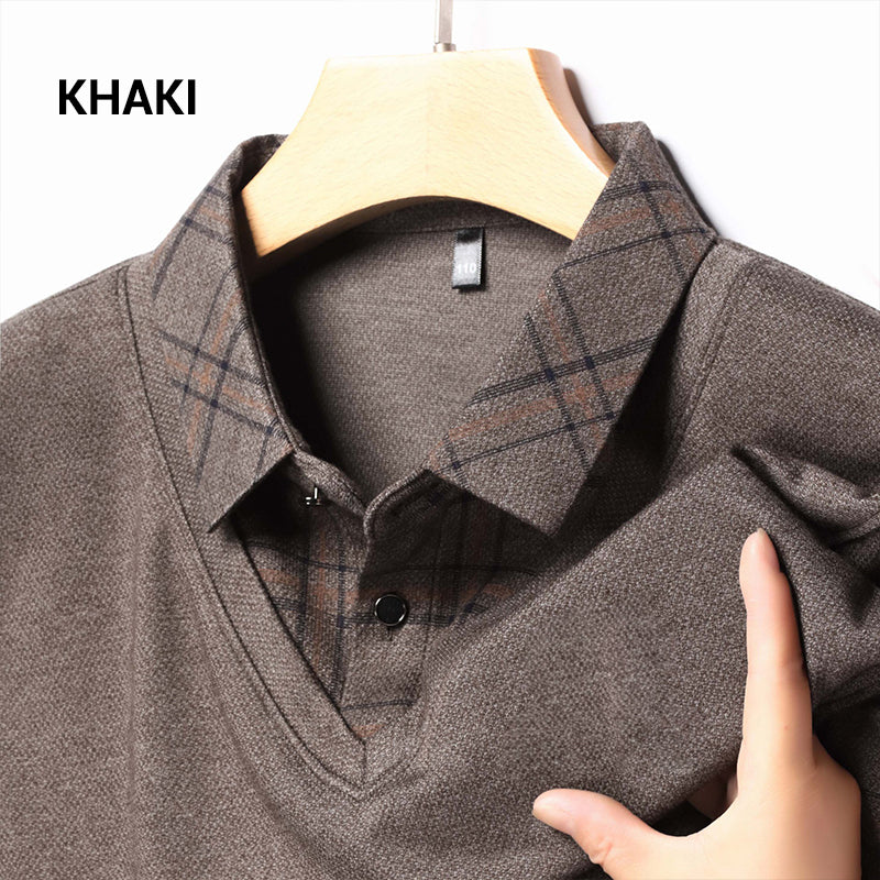 Men's Faux Two Piece Lapel Long-Sleeve Tops - Buy two and get free shipping! - Image 13
