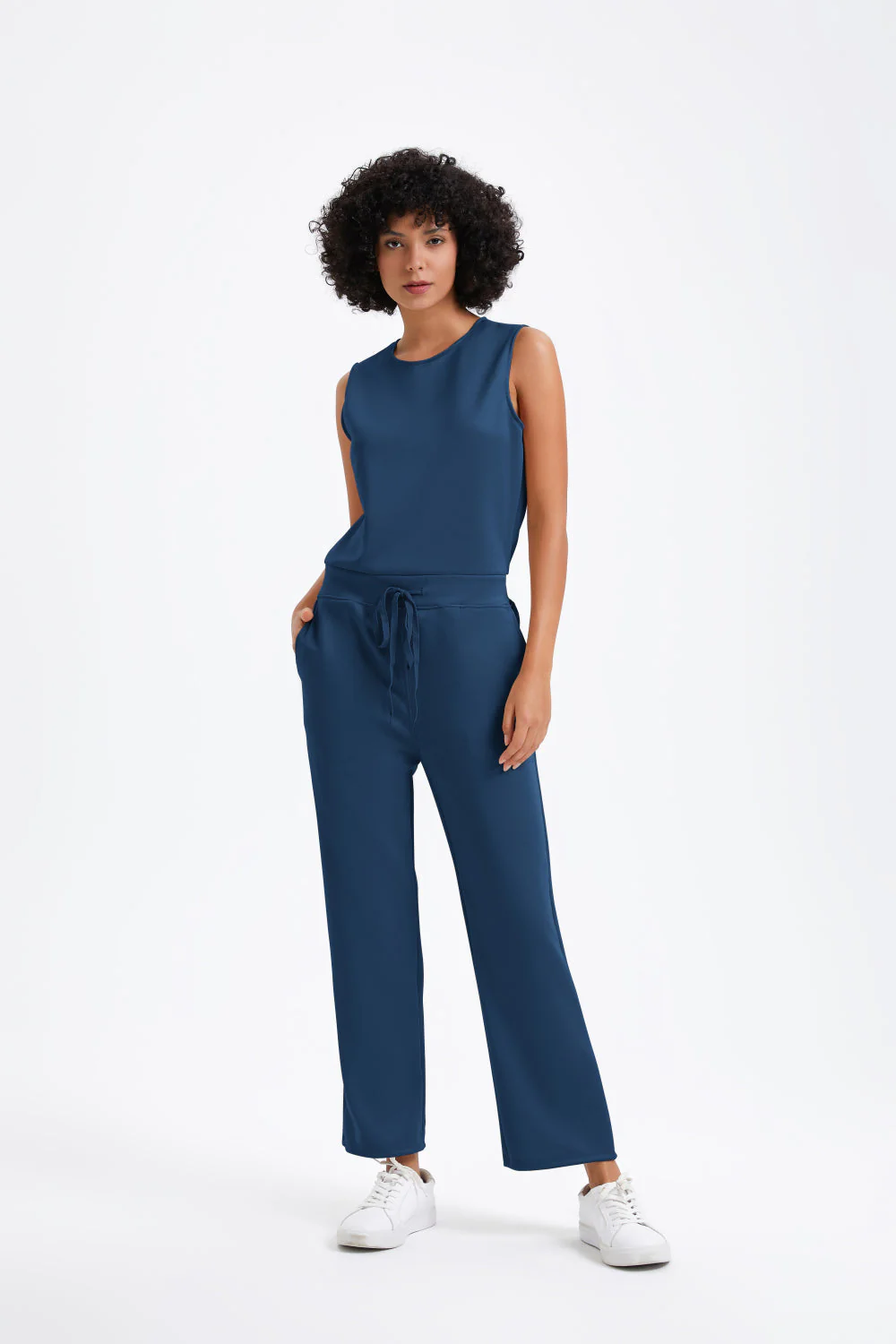 Slim casual women's sleeveless solid color v-neck trousers jumpsuit - Buy two and get free shipping! - Image 7