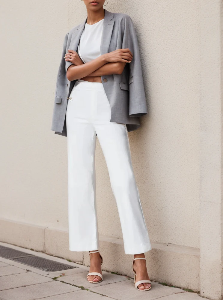 Tummy Control Twill Cropped Wide Leg Pant(Buy 2 Free Shipping)