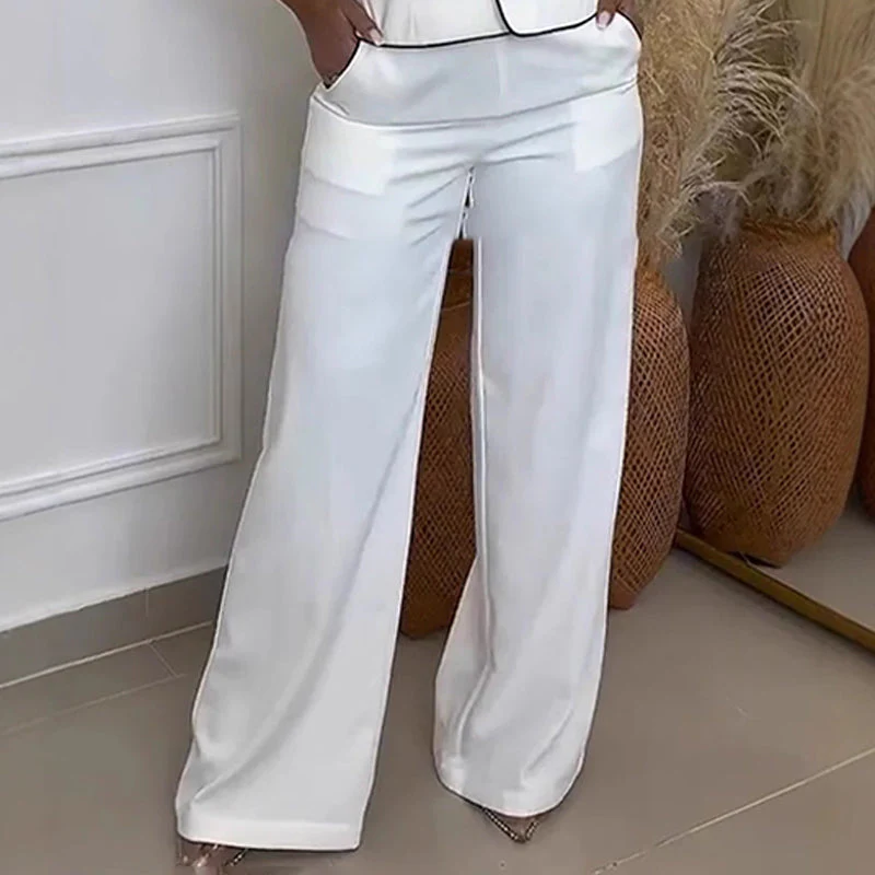 💥Women's one-shoulder wide-leg pants set - Image 5