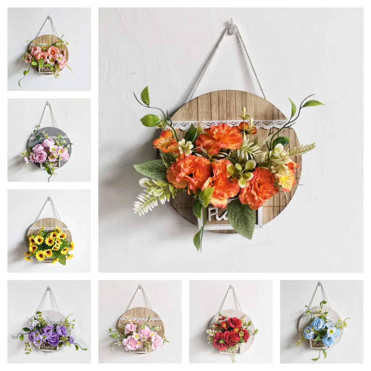 Wall Decorative Wooden Box Flower Basket - With Decorative Bouquet 🔥 (Promotion 50% Discount) - Image 2
