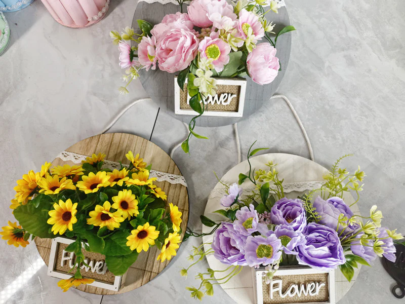 Wall Decorative Wooden Box Flower Basket - With Decorative Bouquet 🔥 (Promotion 50% Discount) - Image 3