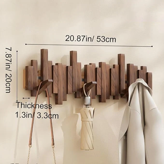 Wall-mounted wooden coat rack 🎹Piano key style design - Image 15
