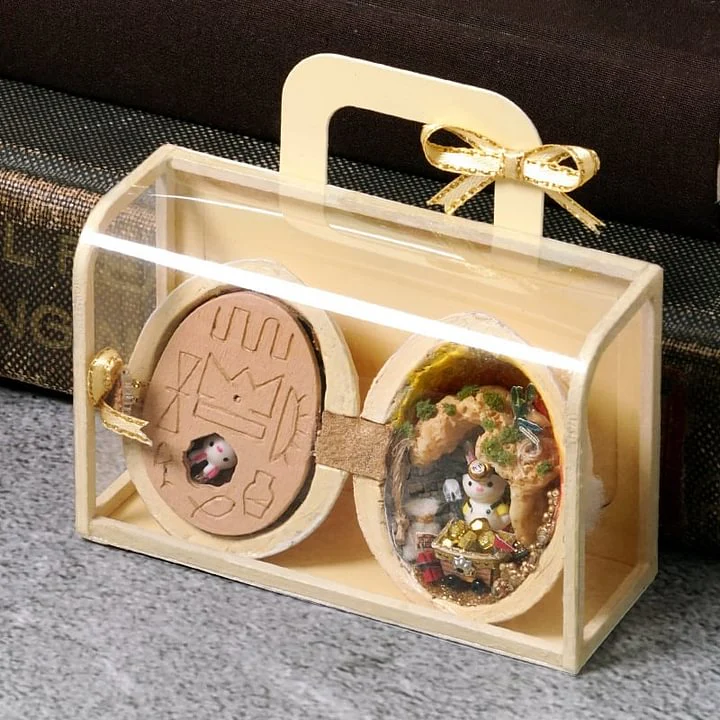 🌟NEW🌟HOT SALE🏠Handmade.Walnut Shell Doll House--mini library, tiny World inside walnuts - Image 14