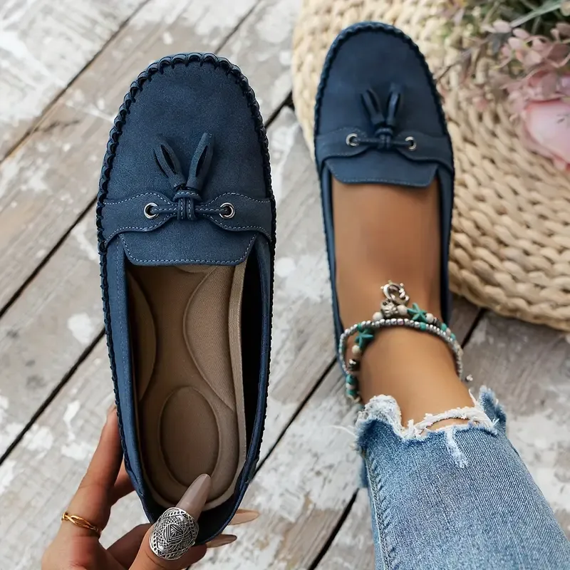 ð¥Comfortable soft loafers for women in vintage style with bow