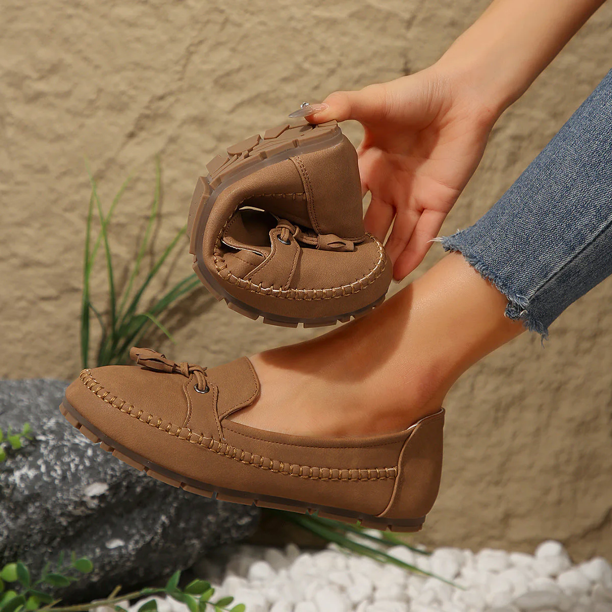 ð¥Comfortable soft loafers for women in vintage style with bow - Image 14
