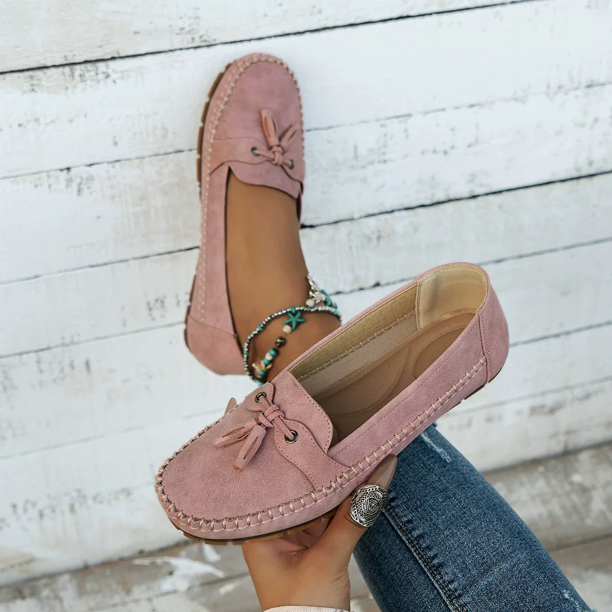 ð¥Comfortable soft loafers for women in vintage style with bow - Image 24