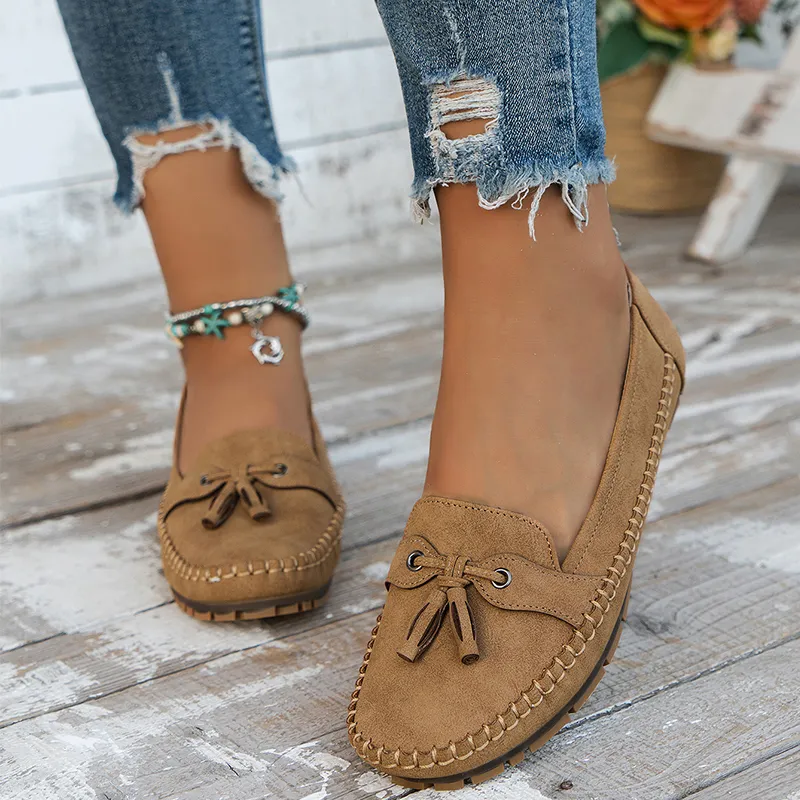 ð¥Comfortable soft loafers for women in vintage style with bow - Image 6