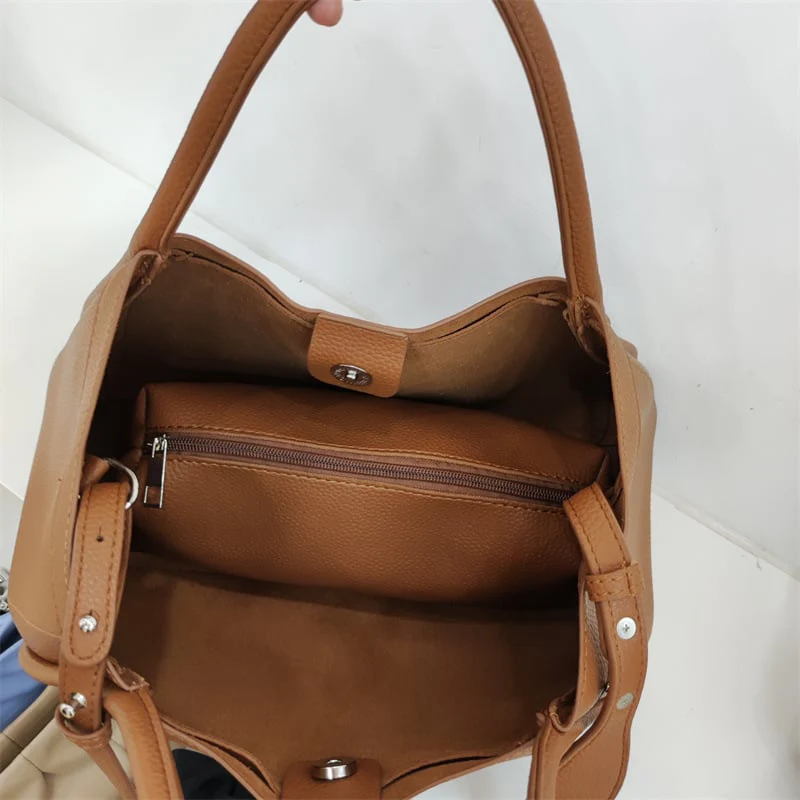 Women Leather Bag with Shoulder Strap, Handbags & Crossbody bags Matching Purse - Image 5