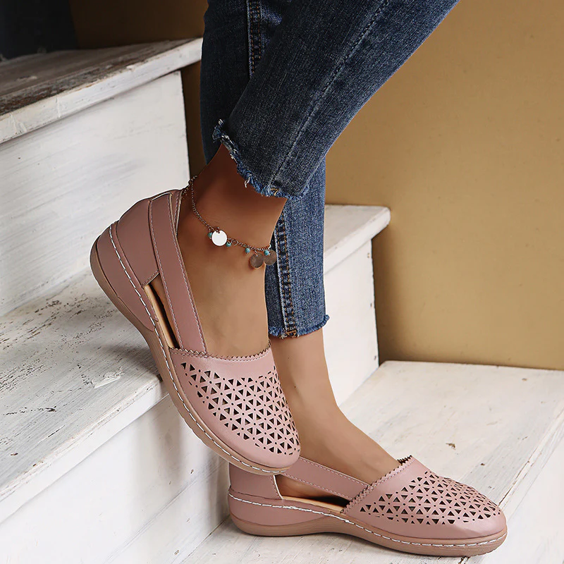 Women🧡Wedges Orthopedic Hollow Out PU Summer Vintage Sandals - Image 15
