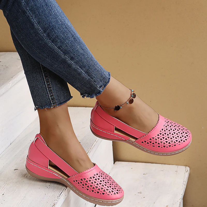 Women🧡Wedges Orthopedic Hollow Out PU Summer Vintage Sandals - Image 16