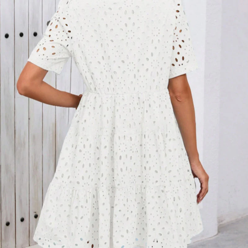 👗Summer New💃Women's V-Neck A-Line Cutout Printed Dress - Image 3