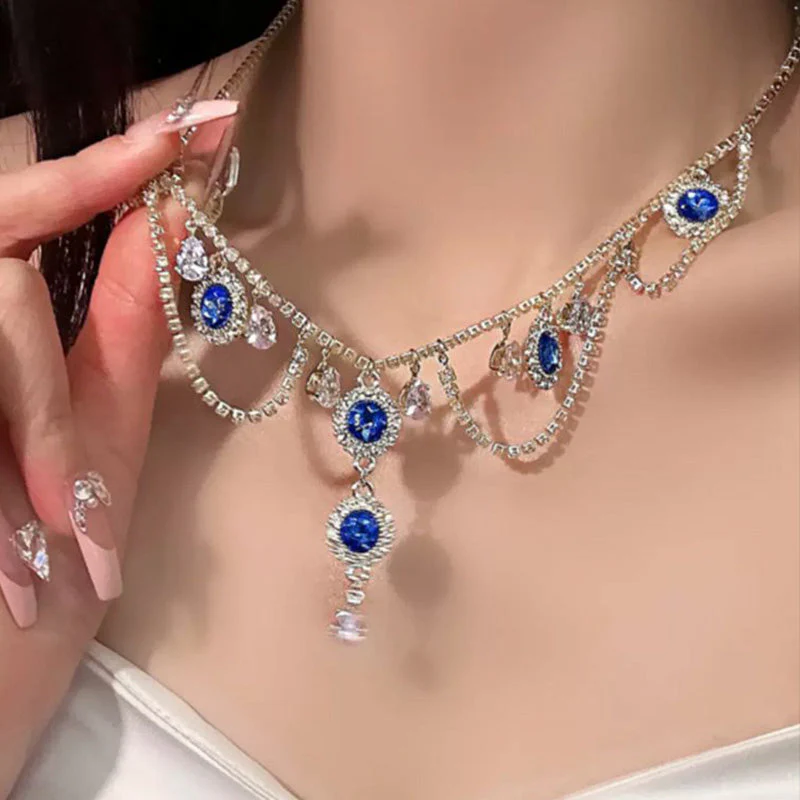🔥2024 Hot Sale 🔥French Blue Zirconia Necklace--(Heart of the Ocean) - Image 11