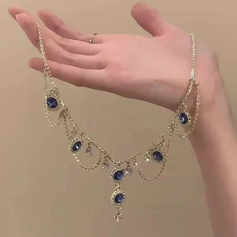🔥2024 Hot Sale 🔥French Blue Zirconia Necklace--(Heart of the Ocean) - Image 7
